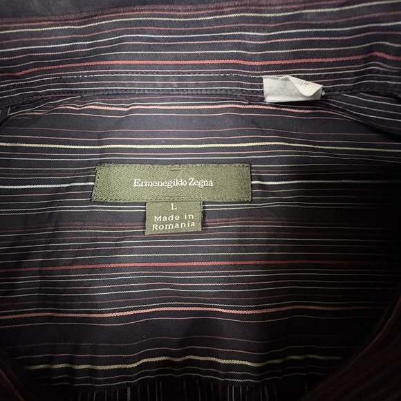 Ermenegildo Zegna Men's L Multicolor Striped LS SEE DESCRIPTION - Picture 3 of 16